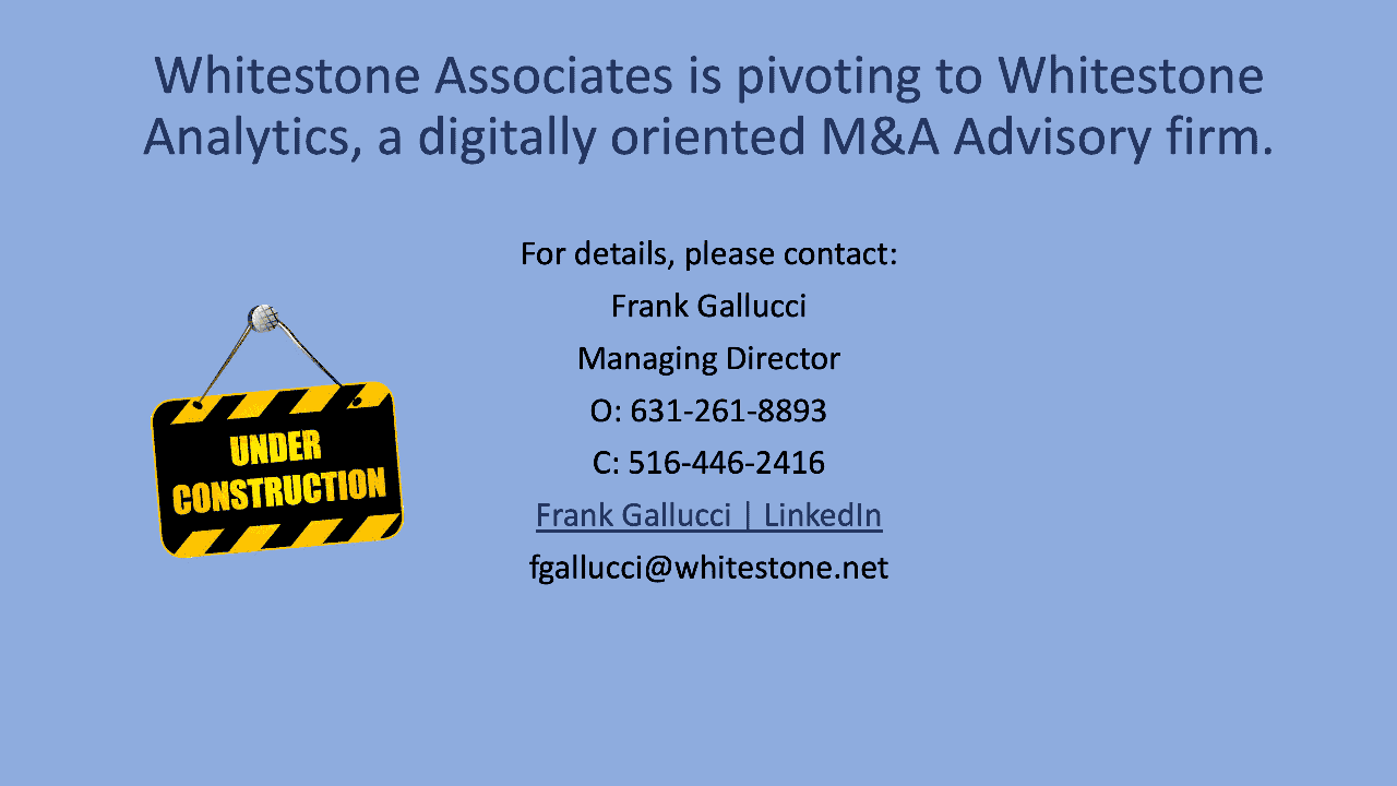 Whitestone Associates is pivoting to Whitestone Analytics